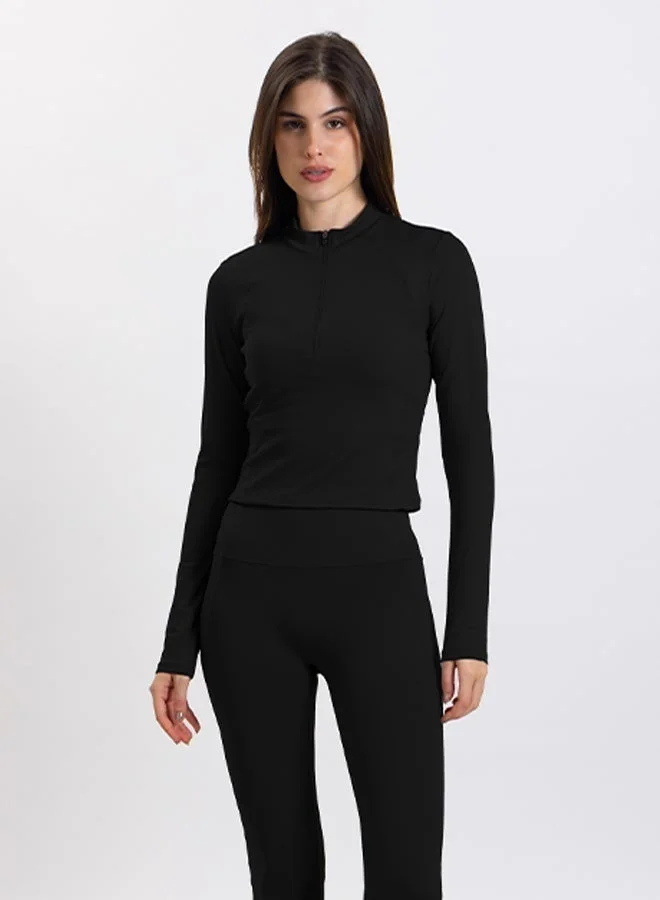 SHAPES SOFT SCULPT ZIP-UP CROP TOP