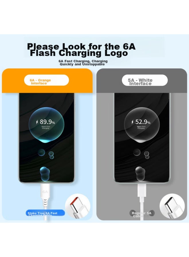 Stiger Type-c Data Cable Charging Cable 88w 66w 6a Fast Charger Compatible With Huawei Xiaomi Phones, Supports Mate60/50pro - Image 2