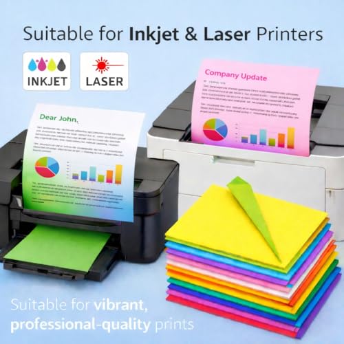 YAJNAS 20 pcs Assorted Color Sheets Copy Printing Papers/Art and Craft A4 Sheets Double Sided Colored Origami Folding Lucky Wish Paper DIY Craft Smooth Finish Home, School & Office - Image 2