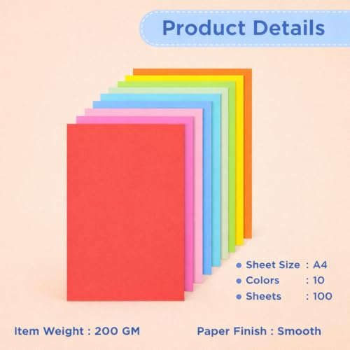 YAJNAS 20 pcs Assorted Color Sheets Copy Printing Papers/Art and Craft A4 Sheets Double Sided Colored Origami Folding Lucky Wish Paper DIY Craft Smooth Finish Home, School & Office - Image 3