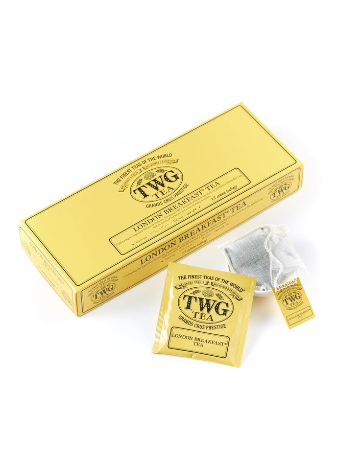 TWG شاي TWG | شاي فطور لندن | شاي أسود | كبسولة كاكاو | 15 كيس شاي قطني مخيط يدويًا | طقم هدايا - Image 1