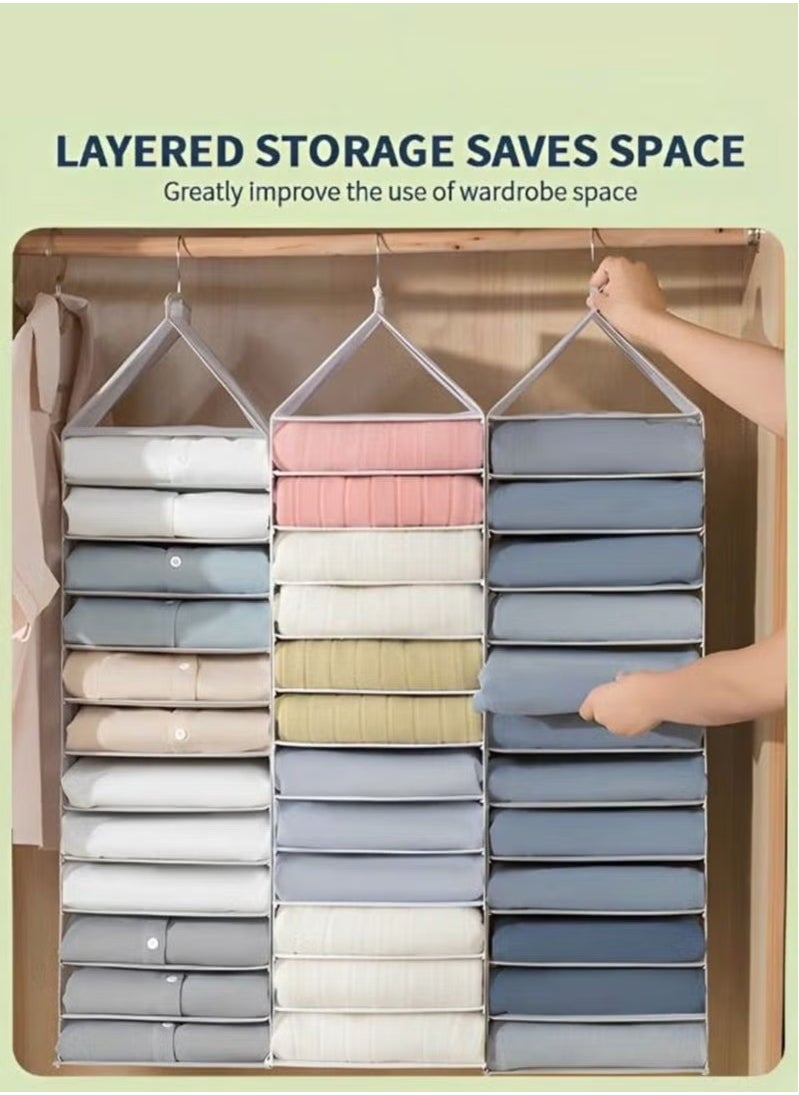 MIXDE - Hanging Closet Organizers and Storage,12-Shelf Closet Hanging Storage Shelves,Clothes Organizer,Trouser Hanger Pants - Image 1