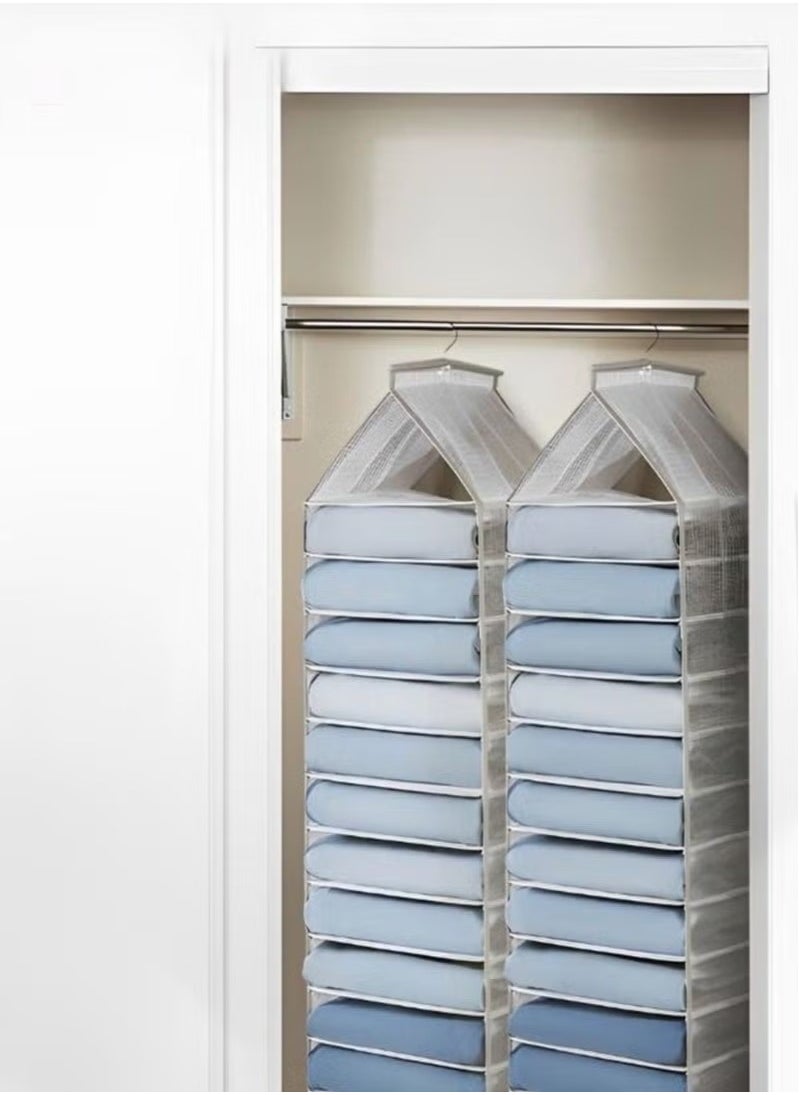 MIXDE - Hanging Closet Organizers and Storage,12-Shelf Closet Hanging Storage Shelves,Clothes Organizer,Trouser Hanger Pants - Image 1