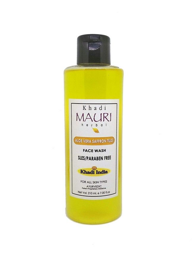 Khadi MAURI Aloevera Saffron Tulsi Face Wash Pack Of 1 (210 Ml) - Image 2