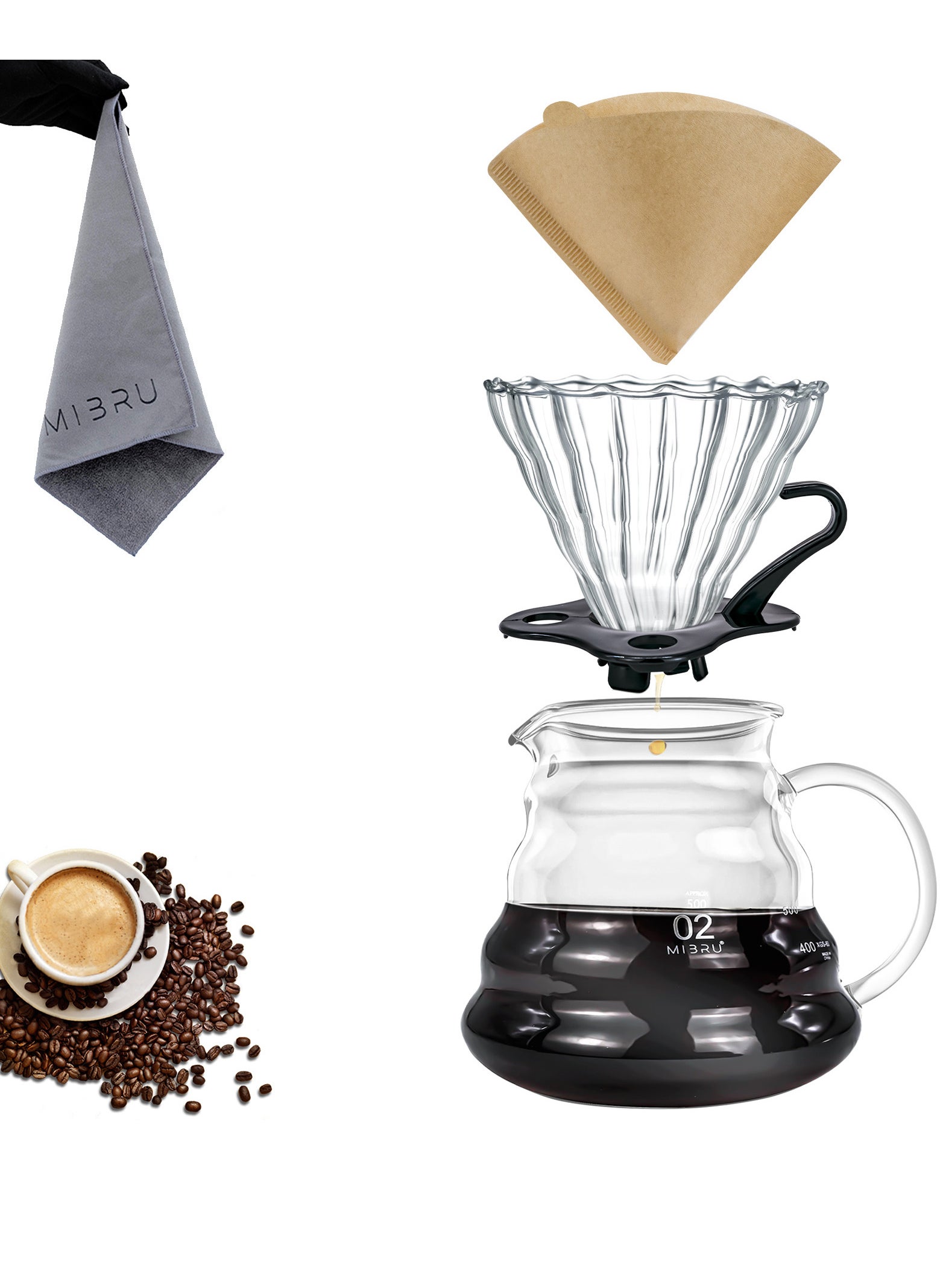 V60 Coffee Machine Drip Brew Set Contains 4 pieces 