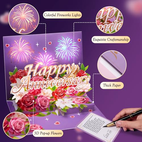 Airpark Anniversary Card with Music & Lights, 3D Pop Up Happy Anniversary Cards for Him Her Husband Wife Men Women, Ideal Gift for Wedding Anniversary, Couples and Valentine’s Day - Image 4
