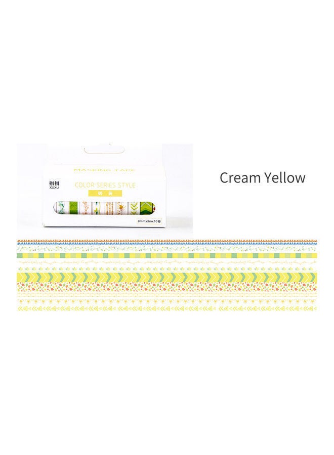 NIBEMINENT 10-Piece Freash Washi Japanese Paper Tape Rolls Set Yellow - Image 2