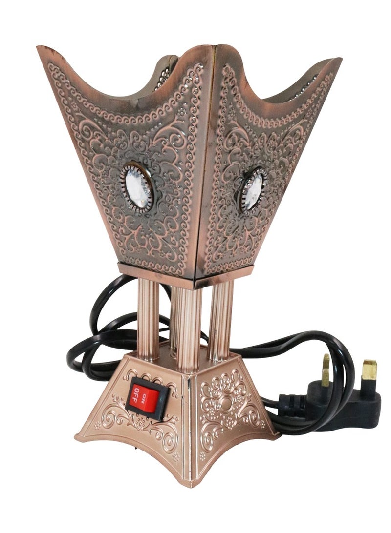 جواس مبخرة عود كهربائية أنيقة - مبخرة سداسية الشكل مع لمسات من الكريستال - مدخن أنيق للمنزل والمكتب والاحتفالات - ألوان متنوعة مع مفتاح أمان - Image 1