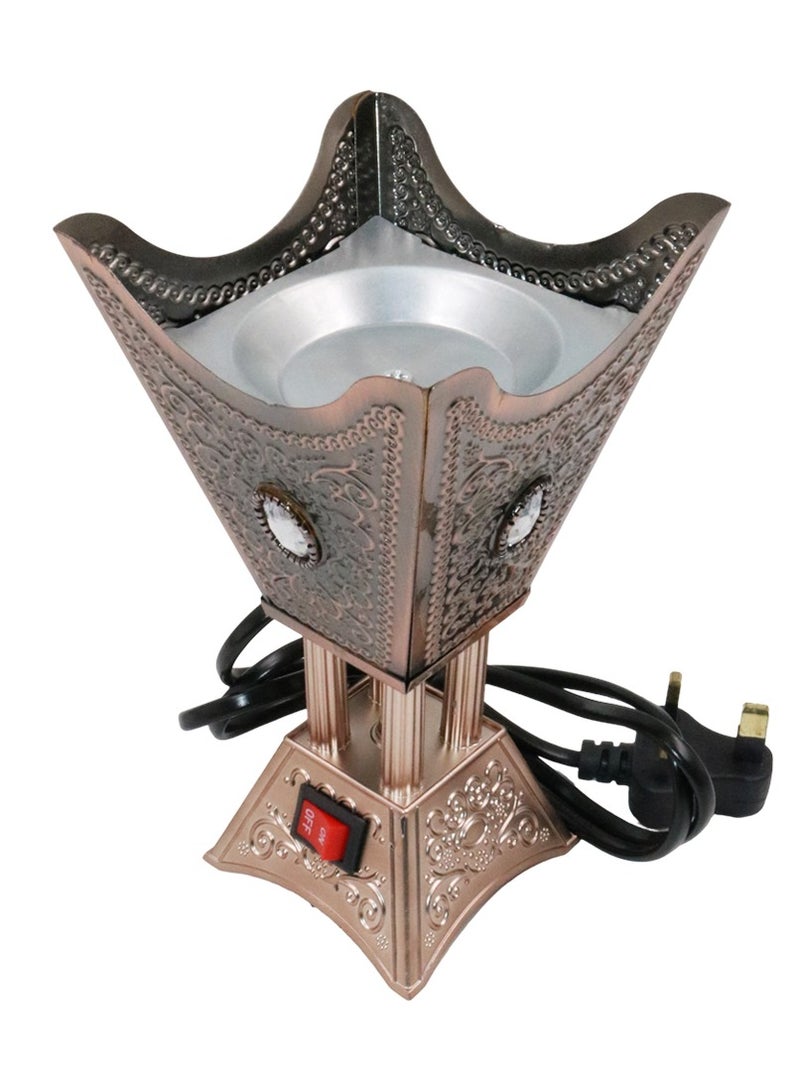 جواس مبخرة عود كهربائية أنيقة - مبخرة سداسية الشكل مع لمسات من الكريستال - مدخن أنيق للمنزل والمكتب والاحتفالات - ألوان متنوعة مع مفتاح أمان - Image 2