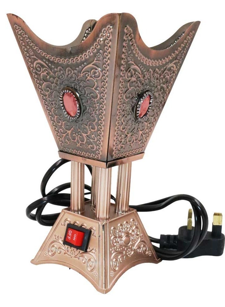 GOOAS Elegant Electric Incense Oud Burner – Hexagonal Mabkhara with Crystal Accents – Stylish Madkhan for Home, Office & Celebrations – Assorted Colors with Safety Switch - Image 1