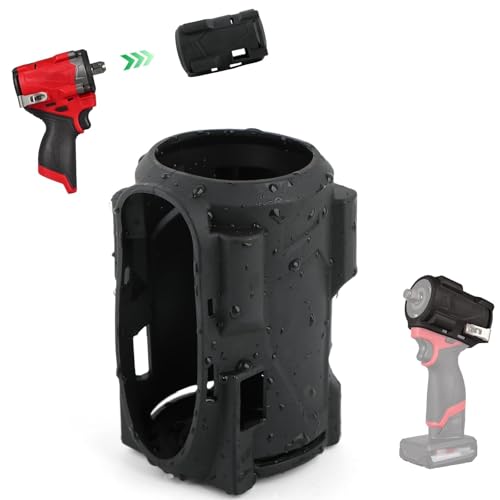 FKBAightccy 49-16-2563 Stubby Impact Driver Protective Boot for Milwaukee for M12 1/2 and 3/8 Impact Driver Protective Boot for 2562-20 2563-20 2563P-20 Wrench Black Accessories - Image 1
