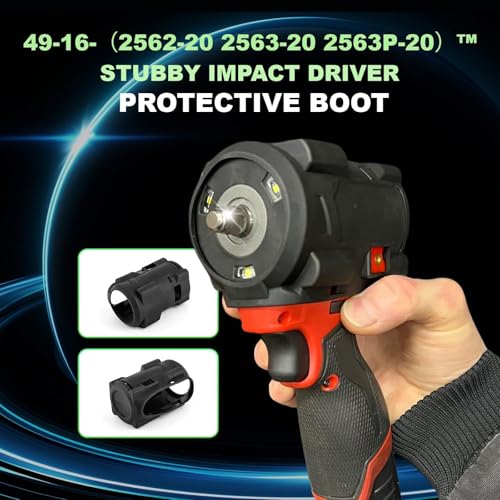 FKBAightccy 49-16-2563 Stubby Impact Driver Protective Boot for Milwaukee for M12 1/2 and 3/8 Impact Driver Protective Boot for 2562-20 2563-20 2563P-20 Wrench Black Accessories - Image 3