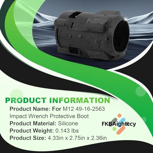 FKBAightccy 49-16-2563 Stubby Impact Driver Protective Boot for Milwaukee for M12 1/2 and 3/8 Impact Driver Protective Boot for 2562-20 2563-20 2563P-20 Wrench Black Accessories - Image 5