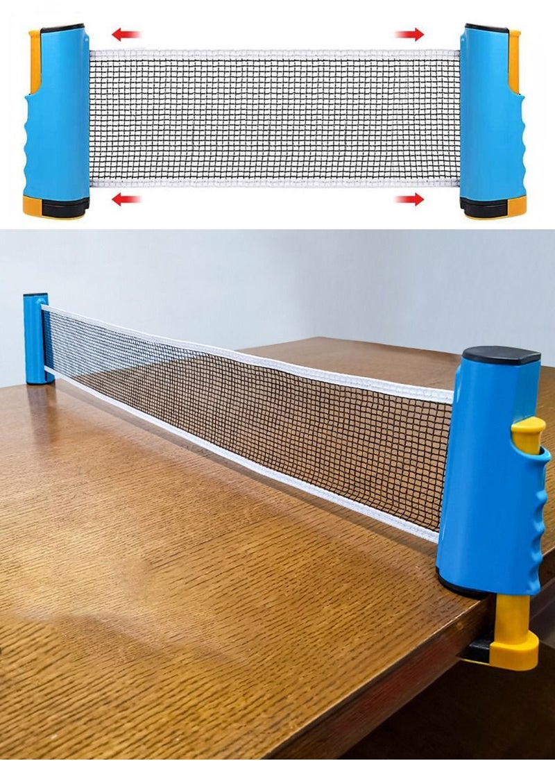 ISHWAZ - Premium Retractable Table Tennis Net, Portable Ping Pong Net And Post 1.75M, Perfect for All Ping Pong Tables, Office Desk, Home Kitchen, Dining Table, Fits Any Tables, Easy To Install - Image 1