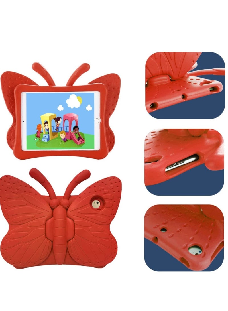 iPad case for Kids, Feitenn 3D Cartoon Butterfly Non-Toxic EVA Light Weight Kid Proof Shockproof case with Kickstand for ipad 5/ ipad 6 /ipad pro 9.7/ New iPad 2017 case ( Red) - Image 2