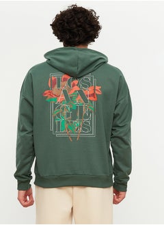 trendyol Green Oversize/Wide Cut Hooded Sweatshirt TMNAW22SW0155  - Image 1