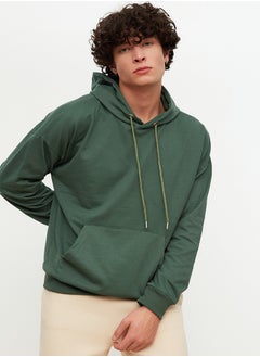 trendyol Green Oversize/Wide Cut Hooded Sweatshirt TMNAW22SW0155  - Image 2