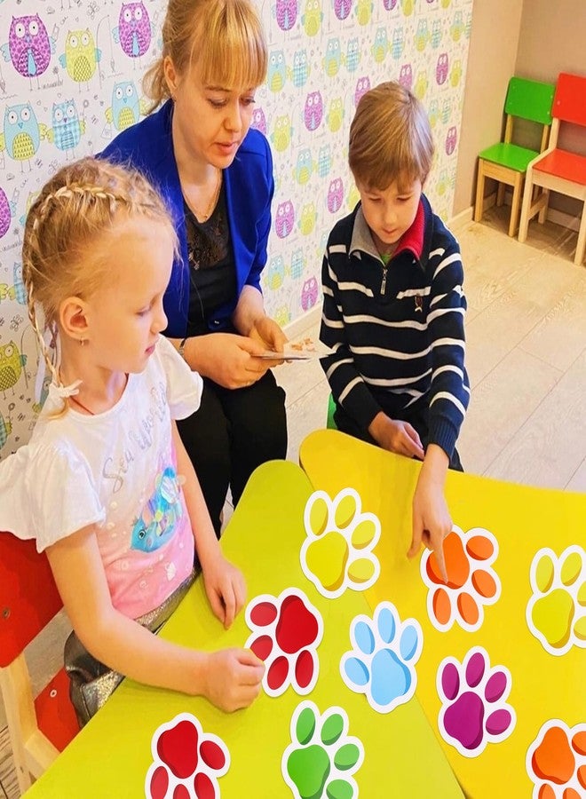 Vuzvuv 60 Pcs 6 Inch Large Colorful Paw Prints Paper Cutouts for for Students Educational School Classroom Bulletin Board Decorations for Dog Cat Paw Theme Party Supplies and Craft Wall Decor - Image 4