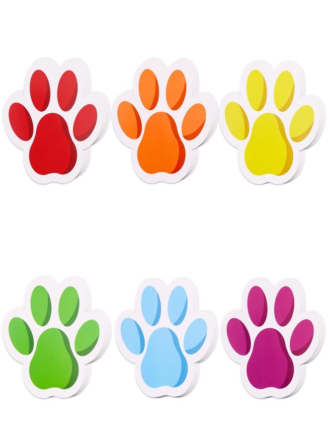 Vuzvuv 60 Pcs 6 Inch Large Colorful Paw Prints Paper Cutouts for for Students Educational School Classroom Bulletin Board Decorations for Dog Cat Paw Theme Party Supplies and Craft Wall Decor - Image 1