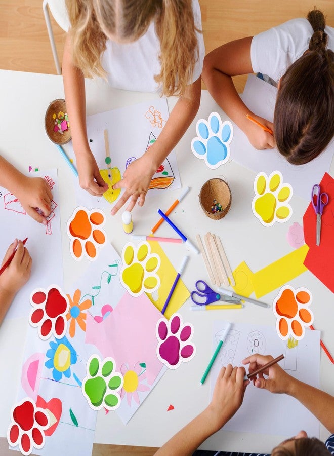 Vuzvuv 60 Pcs 6 Inch Large Colorful Paw Prints Paper Cutouts for for Students Educational School Classroom Bulletin Board Decorations for Dog Cat Paw Theme Party Supplies and Craft Wall Decor - Image 5