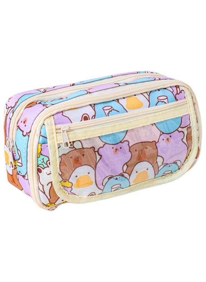 FunBlast Pencil Pouch for Girls - Kawaii Pencil Pouch, Aesthetic Pencil Case Organizer, Large Capacity Stationary Organizer Case, Multipurpose Zipper Pouch for Kids & Adults (B) - Image 1