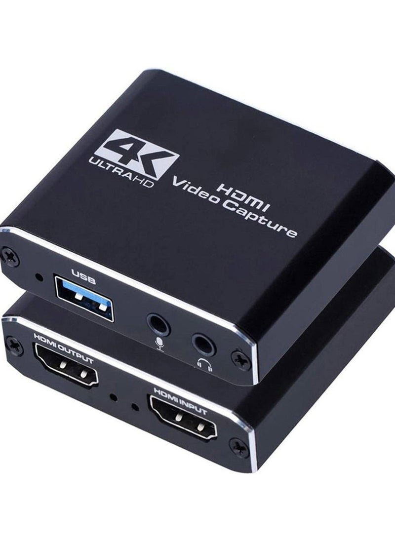 HDMI Video Capture Card 4K, USB3.0 1080P 60FPS HD Ultra Low Latency, Game Capture Card for Gaming / Live Streaming / Videoconferencing for Nintendo Switch / PS4 / Xbox One / OBS / Camera / PC - Image 1