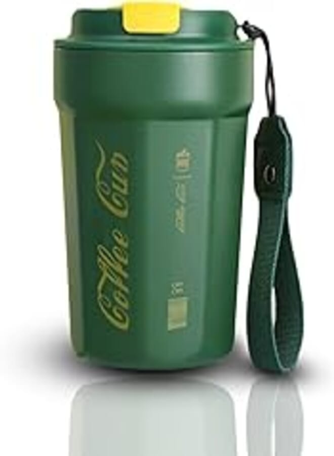 Coffee Cup Travel Mug with Lid Leak Proof 304 Stainless Steel for Hot and Cold Hot/Iced Drinks Double Wall Vacuum Insulation Tumbler, Color: green, (380ml)