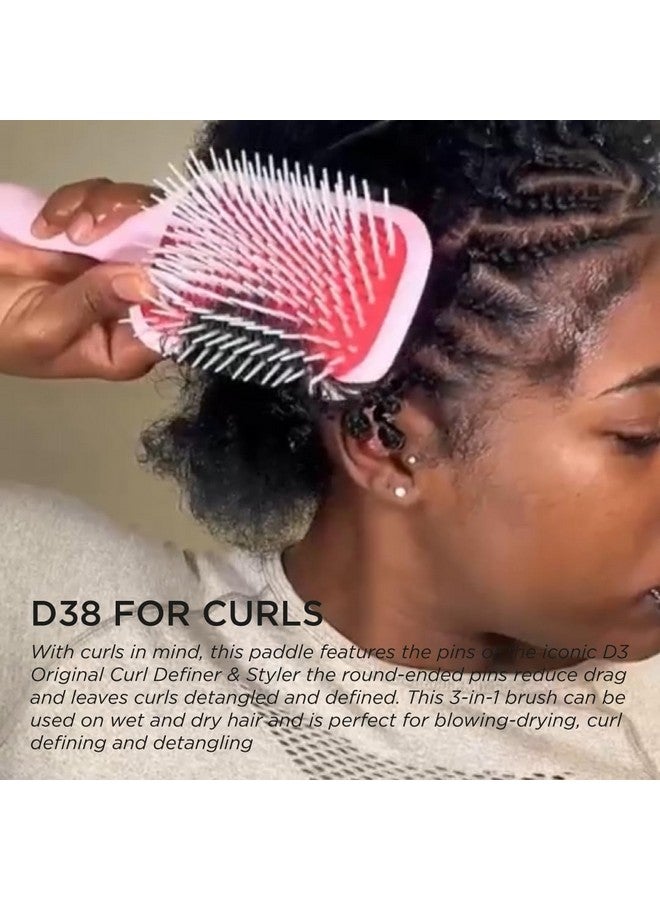 Denman Detangling and Styling Paddle Hairbrush for Fast Detangling, and Quick Blow Drying and Styling (Pink Crush) D38 - Image 4