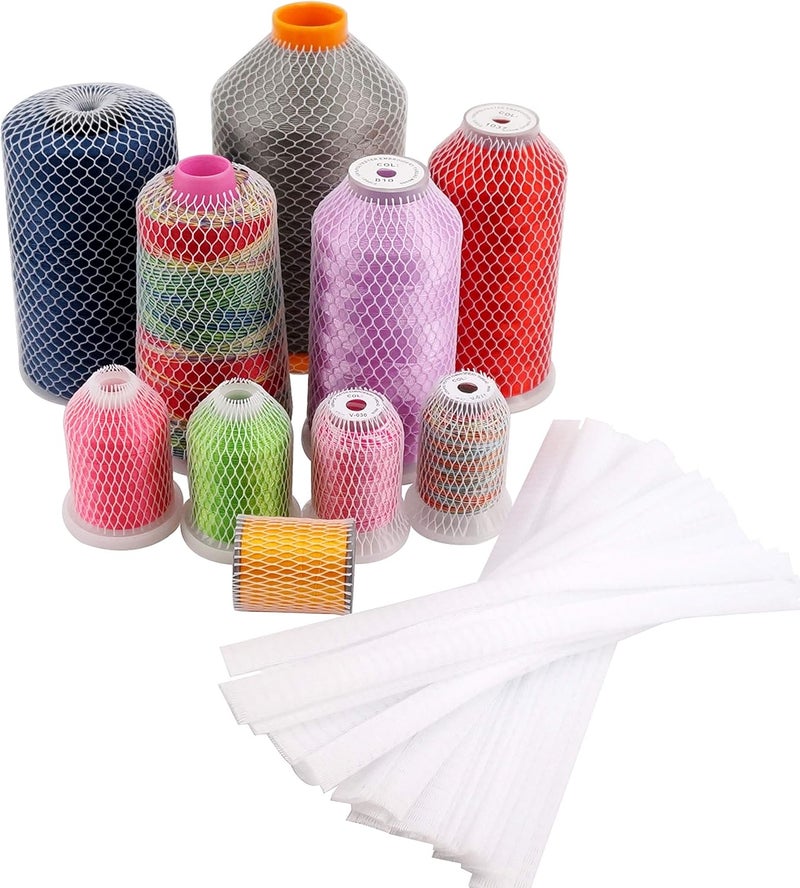 New brothread 50pcs Thread Net Spool Saver for Different Sizes of Embroidery Sewing Quilting and Serger Thread Spools/Cones - 9.8" (25cm) Long Each Piece - Image 1