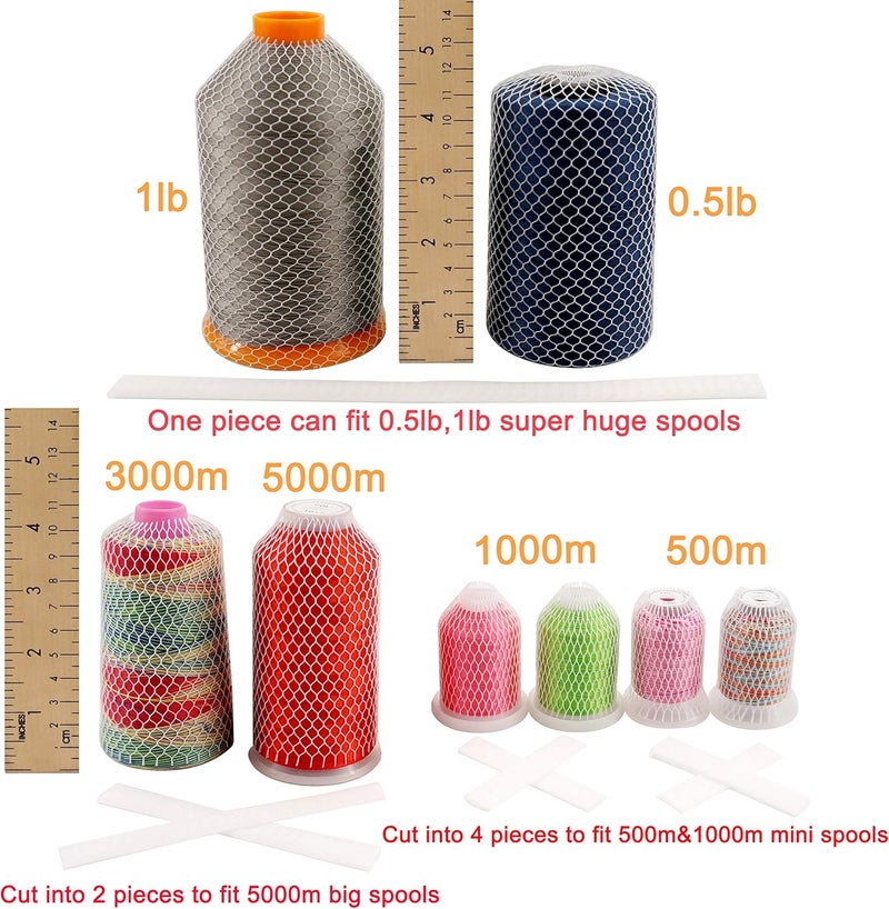 New brothread 50pcs Thread Net Spool Saver for Different Sizes of Embroidery Sewing Quilting and Serger Thread Spools/Cones - 9.8" (25cm) Long Each Piece - Image 2