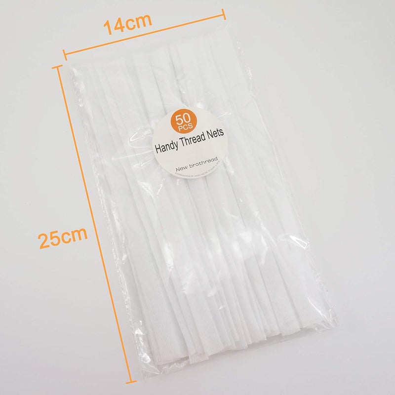 New brothread 50pcs Thread Net Spool Saver for Different Sizes of Embroidery Sewing Quilting and Serger Thread Spools/Cones - 9.8" (25cm) Long Each Piece - Image 4