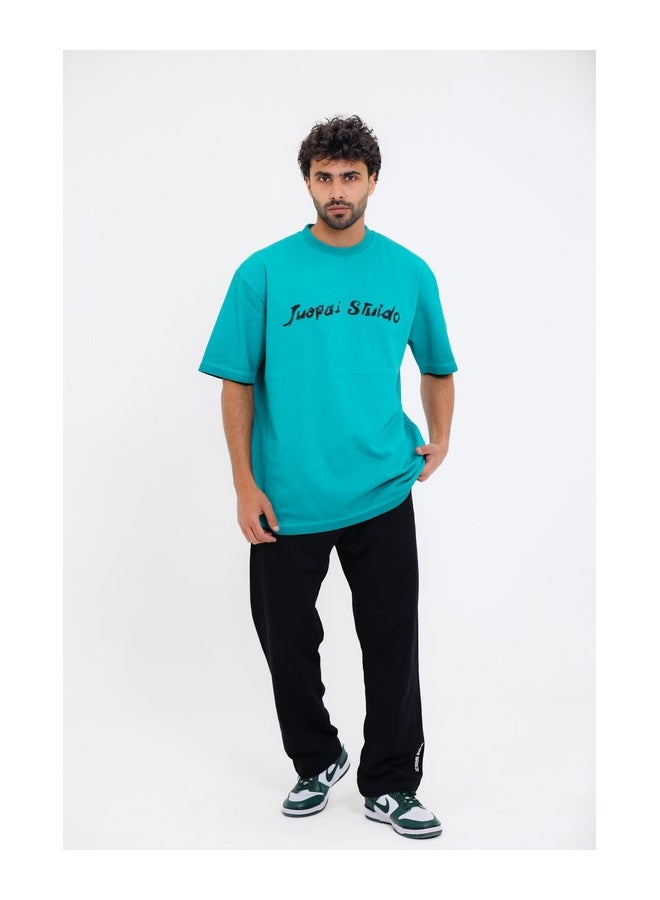 WHITE RABBIT Chest Printed Cotton T-Shirt - Green - Image 5