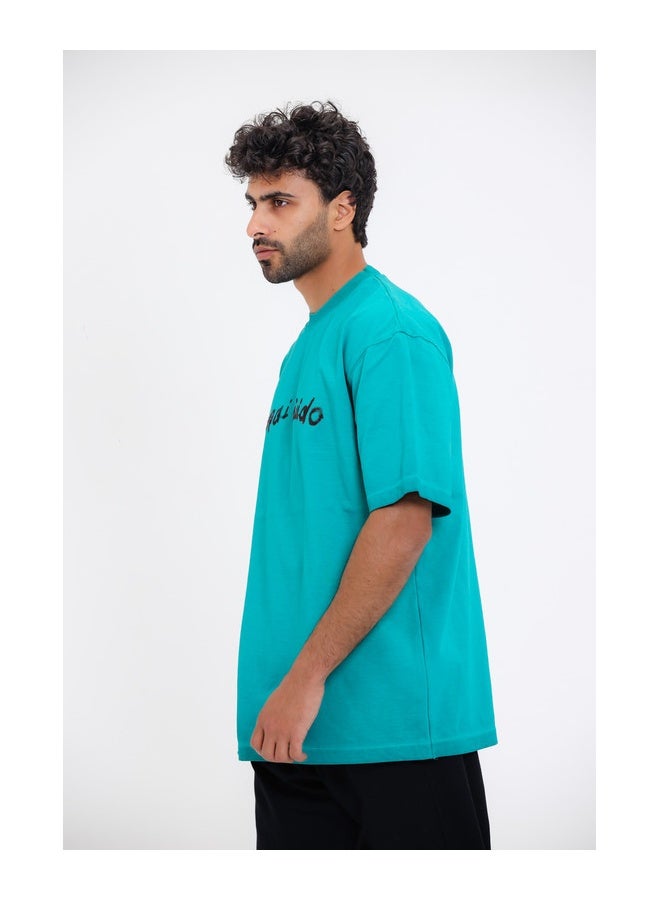 WHITE RABBIT Chest Printed Cotton T-Shirt - Green - Image 3