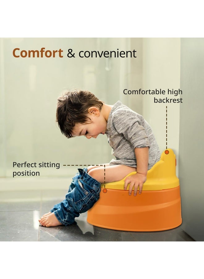 Luvlap Adaptable 2 in 1 Potty Training Seat for 1 + Year Child, Potty Trainer with DetachablePotty Bowl, Suitable for Potty Training of Boys & Girls (Orange & Yellow) - Image 5