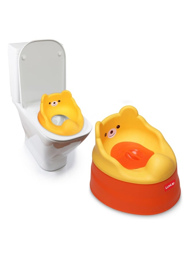 Luvlap Adaptable 2 in 1 Potty Training Seat for 1 + Year Child, Potty Trainer with DetachablePotty Bowl, Suitable for Potty Training of Boys & Girls (Orange & Yellow) - Image 1