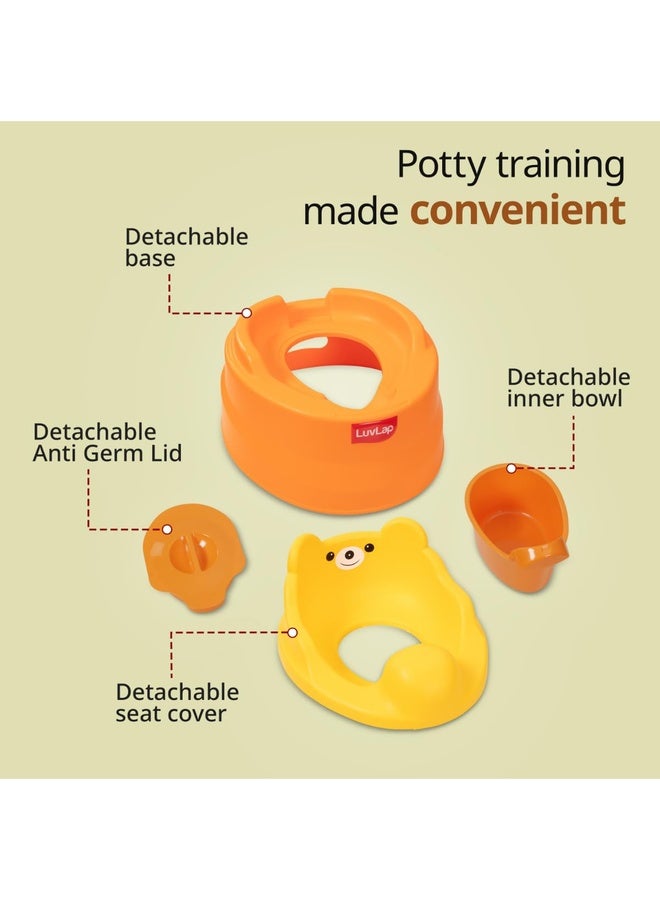 Luvlap Adaptable 2 in 1 Potty Training Seat for 1 + Year Child, Potty Trainer with DetachablePotty Bowl, Suitable for Potty Training of Boys & Girls (Orange & Yellow) - Image 2