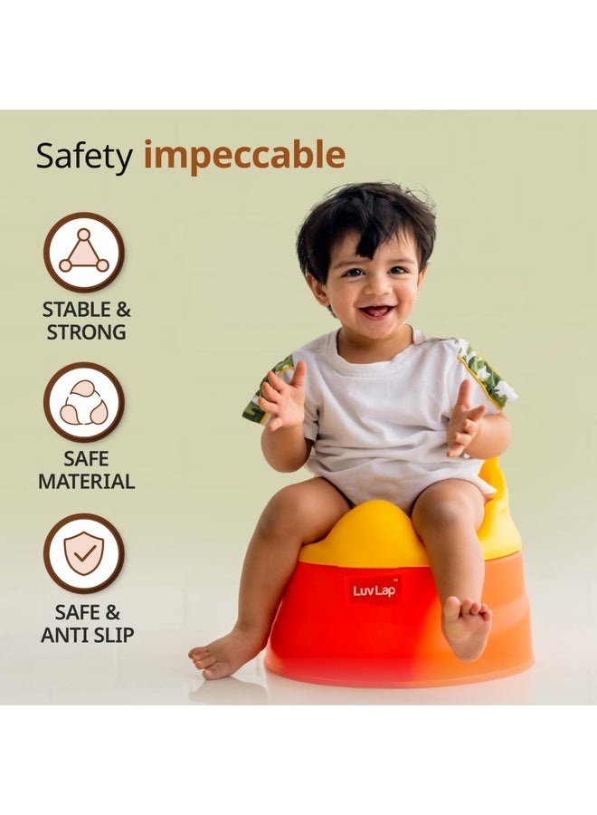 Luvlap Adaptable 2 in 1 Potty Training Seat for 1 + Year Child, Potty Trainer with DetachablePotty Bowl, Suitable for Potty Training of Boys & Girls (Orange & Yellow) - Image 3