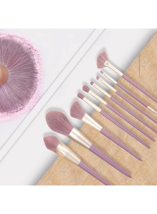 WOBEVB Makeup Brushes Set 11Pcs with Brush Cleaning Mat and Makeup Sponge Professional Face Powder Eye Shadow Powder Liquid Cream Kit - Image 5