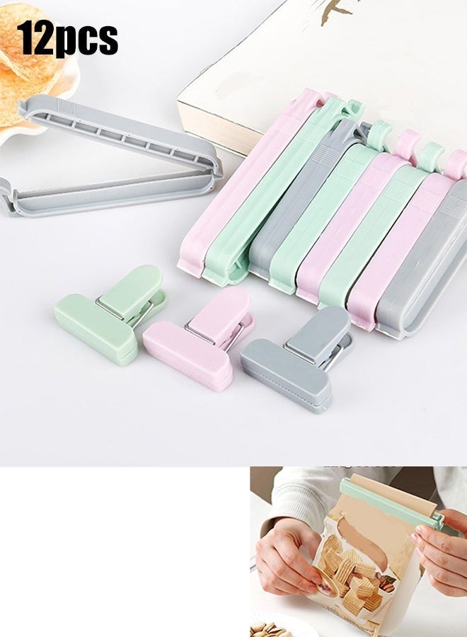 KANGLI 12 Pcs Sealing Clips, Food Sealing Clips Plastic Bag Sealing Clip Clamp Sealer for Kitchen, Snack Bag Clips, Crisp Packet Clip, Fresh Food Storage Clips Sealer, Colorful - Image 1
