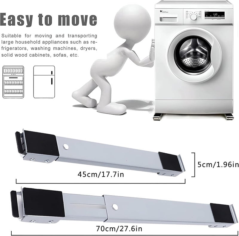 Washing machine and refrigerator base, furniture mover, expandable washing machine base, heavy-duty swivel caster, multi-functional appliance holder, 2-pack, multi-color - Image 5
