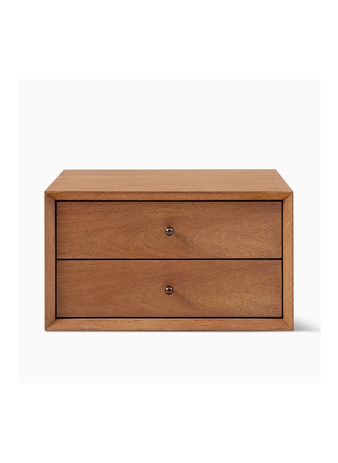 AtoZ Furniture Quinn Mid-Century Wall Mounted Nightstand in Oak Color 