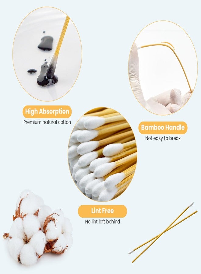 PINGMIC 500PCS 6" Cotton Swabs in Storage Box - Long Cotton Swab with Wooden Sticks - Lint Free, Highly Absorbent Single Tipped Applicators for Makeup, Pet Care, Home Cleaning - Image 3