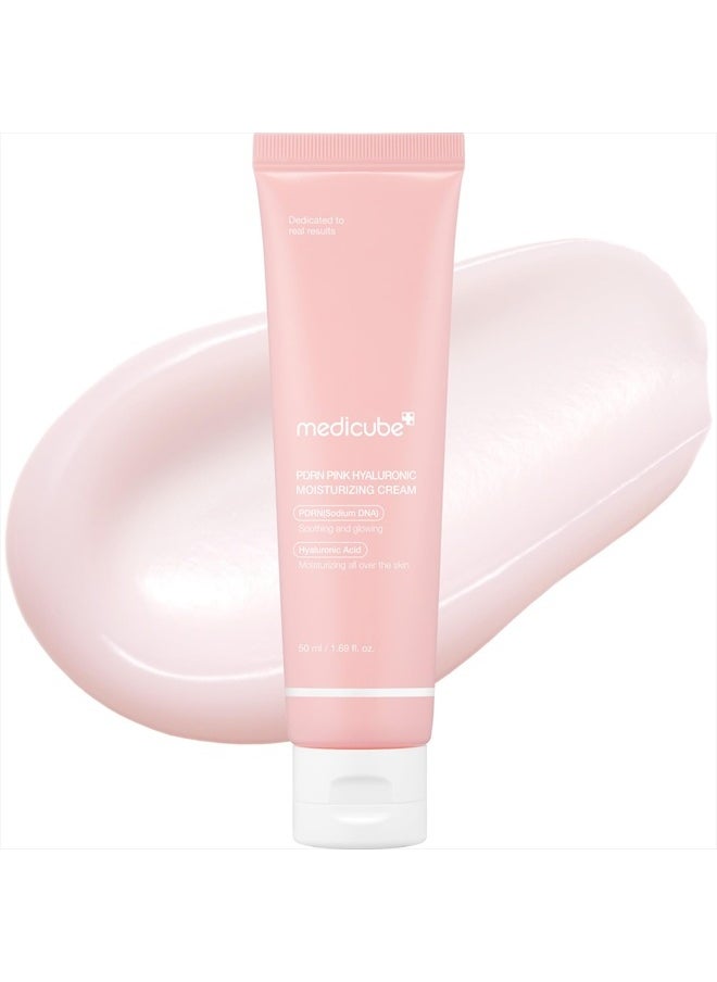 Medicube Salmon DNA PDRN Pink Hyaluronic Moisturizing Cream, Pink Soothing Cream, Hyaluronic acid, Niacinamide, Hydrating & Firming, Uneven Skin Tone, Pore Care, Korean Skincare | (50ml/ 1.69 fl.oz.)  - Image 1