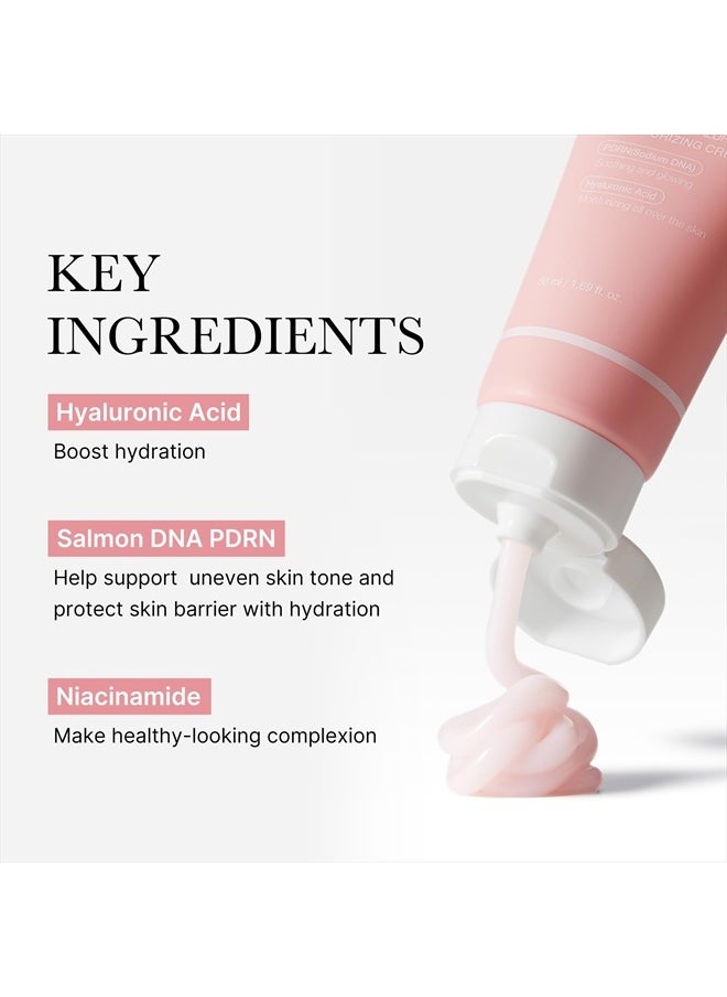 Medicube Salmon DNA PDRN Pink Hyaluronic Moisturizing Cream, Pink Soothing Cream, Hyaluronic acid, Niacinamide, Hydrating & Firming, Uneven Skin Tone, Pore Care, Korean Skincare | (50ml/ 1.69 fl.oz.)  - Image 5