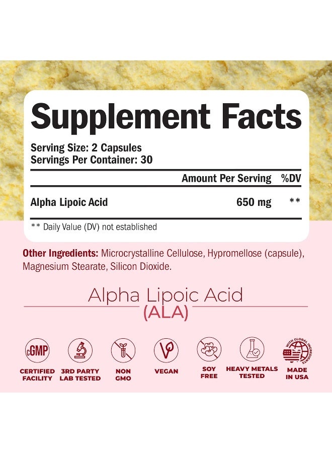 Vimerson Health Alpha Lipoic Acid - ALA Nerve Support Supplement 650mg - Image 3