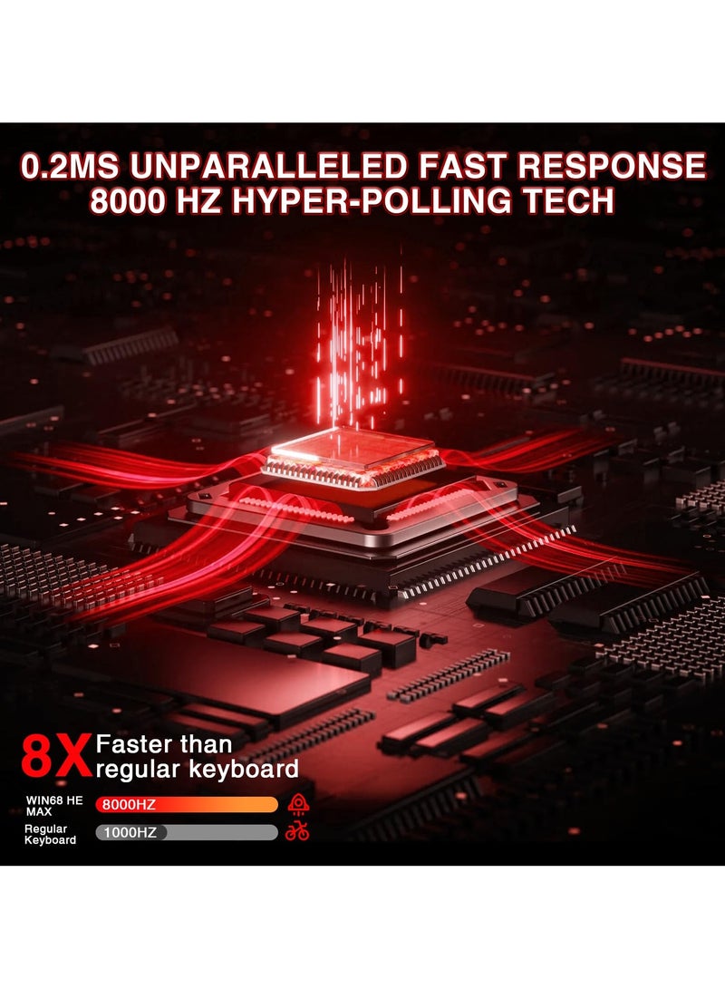 AULA AULA WIN68 HE MAX - Hall Effect Gaming Keyboard with Magnetic Switch, Adjustable Actuation Fast Trigger Mode, 8KHz Polling Rate, RGB Backlit Wired Mechanical Gaming Keyboard  - Image 3