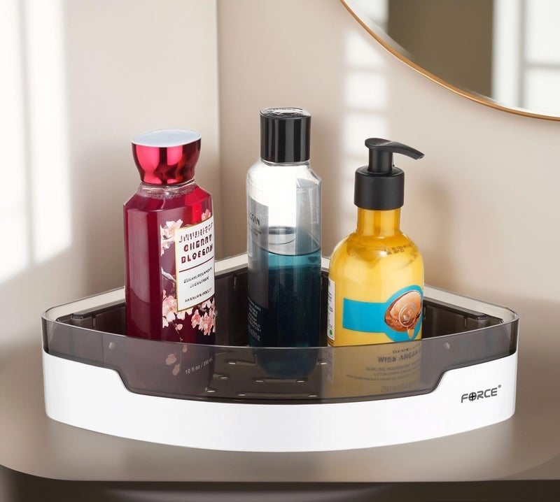 Force Unbreakable ABS Plastic Bathroom Corner Shelf | Heavy-Duty Wall-Mounted Storage Rack | Rust-Proof, Waterproof & Space-Saving Organizer for Bathroom & Kitchen | Modern & Durable Design - Image 1