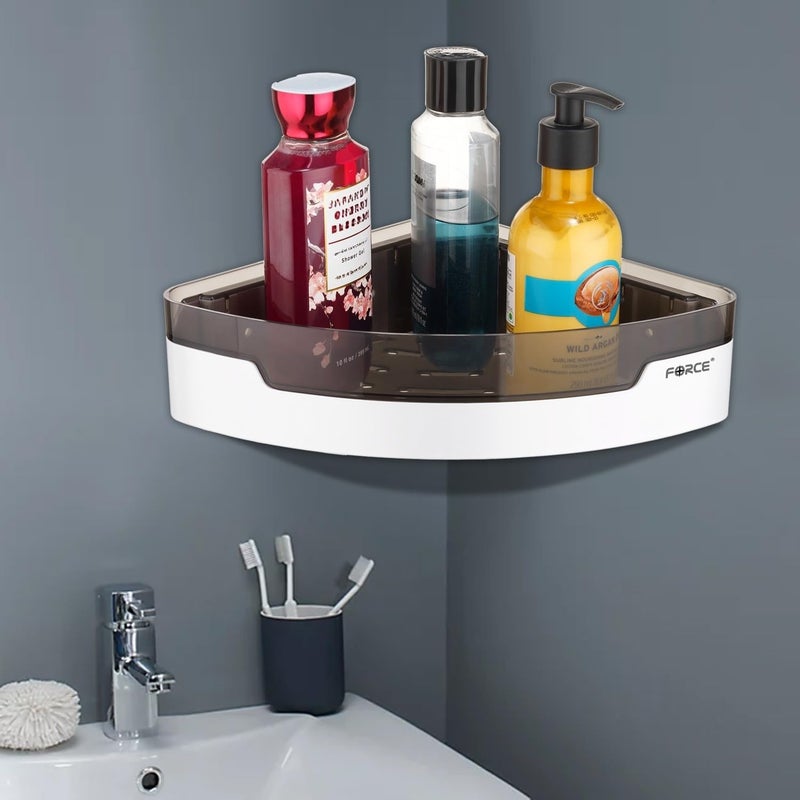 Force Unbreakable ABS Plastic Bathroom Corner Shelf | Heavy-Duty Wall-Mounted Storage Rack | Rust-Proof, Waterproof & Space-Saving Organizer for Bathroom & Kitchen | Modern & Durable Design - Image 5