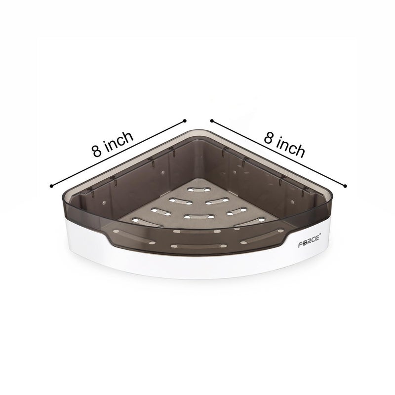 Force Unbreakable ABS Plastic Bathroom Corner Shelf | Heavy-Duty Wall-Mounted Storage Rack | Rust-Proof, Waterproof & Space-Saving Organizer for Bathroom & Kitchen | Modern & Durable Design - Image 2