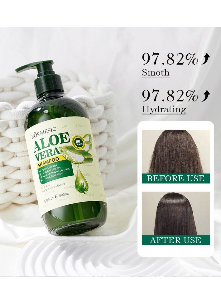 Kormesic Aloe Vera Shampoo - 500ml Soothing & Hydrating Shampoo  - Image 3